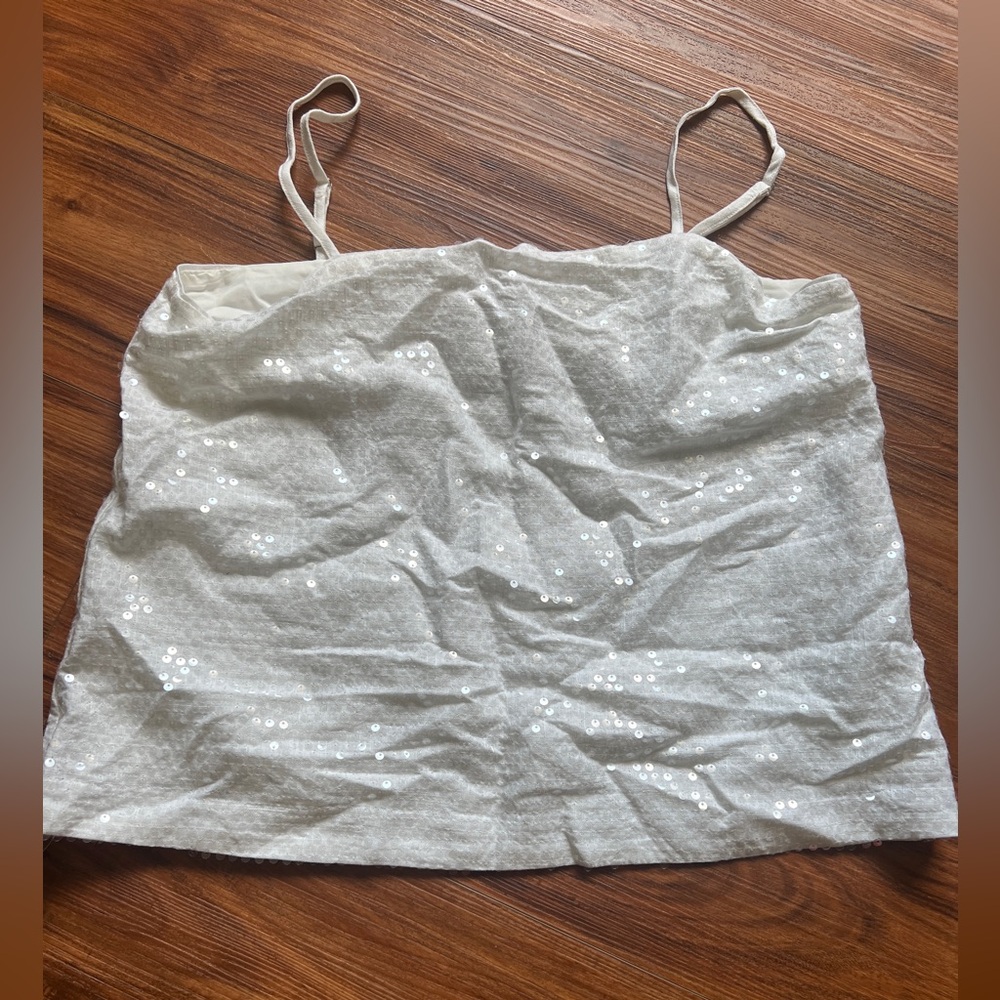 LOFT White Sequin Camisole